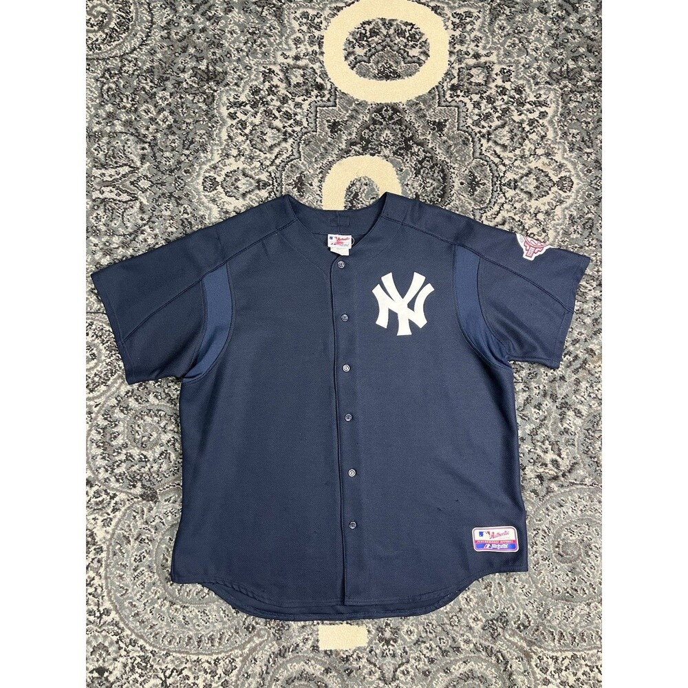 Vitg Majestic New York Yankees 100th Anniversary Jersey Size 2XL Navy U.S Made